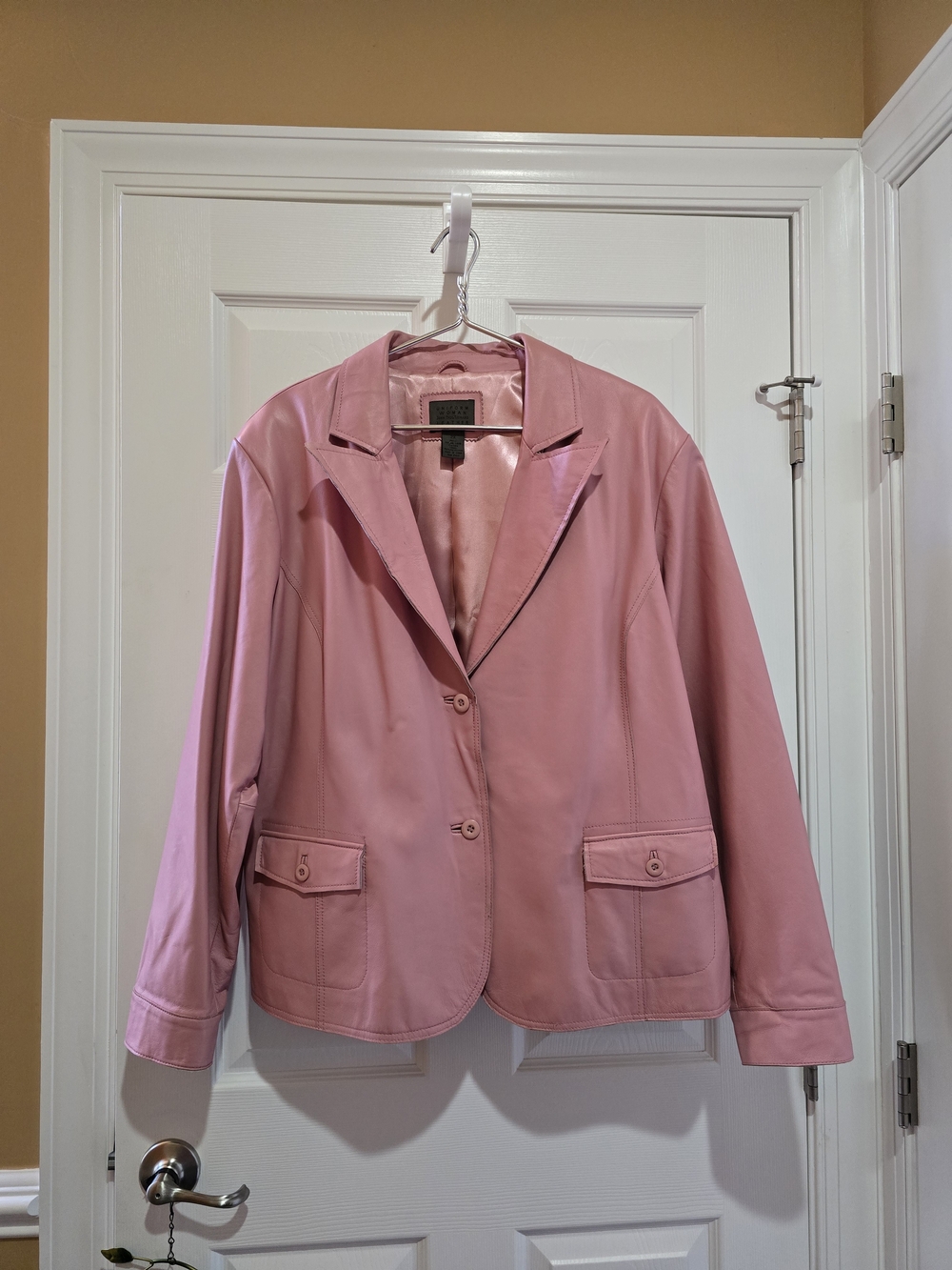 JohnPaulRichard Pink Leather Blazer Jacket